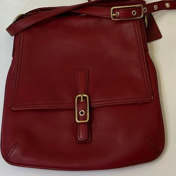 Vintage Coach Legacy Flap Leather Crossbody 9592 Red - Picture 9 of 10